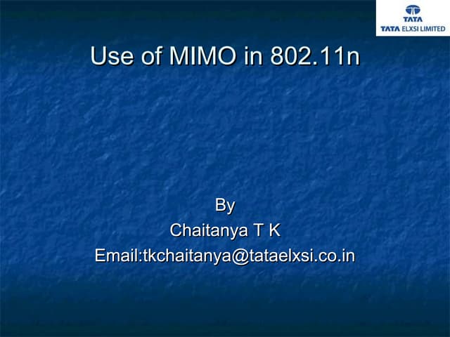 MIMO in 15 minutes