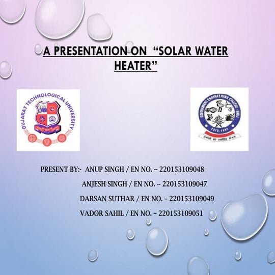 Solar Water Heater | PPTX