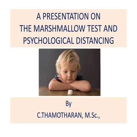 A Presentation on the Marshmallow test and Psychological Distancing.