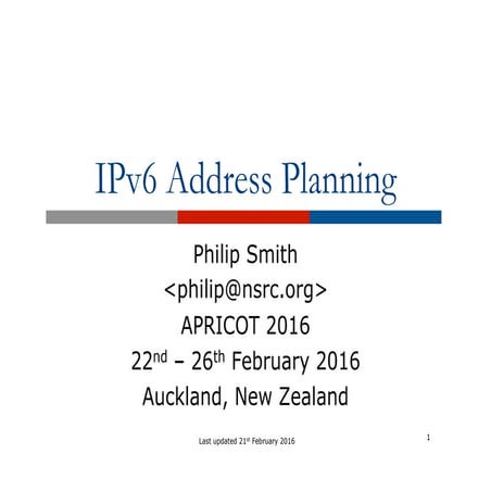 IPv6 Address Planning