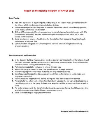 A pr igf2021 mentorship report by shreedeep rayamajhi
