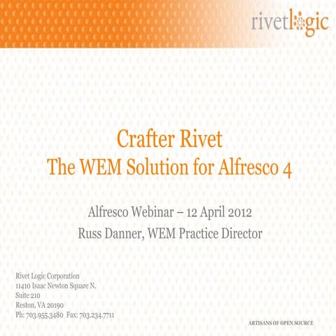 Web Experience Management Solution for Alfresco 4 with Crafter