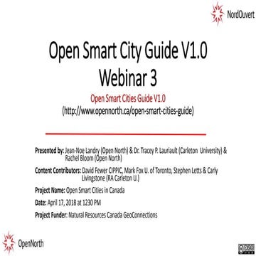 Open Smart Cities in Canada V1.0 Guide