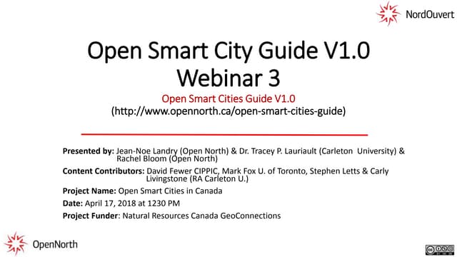 Open Smart Cities in Canada V1.0 Guide
