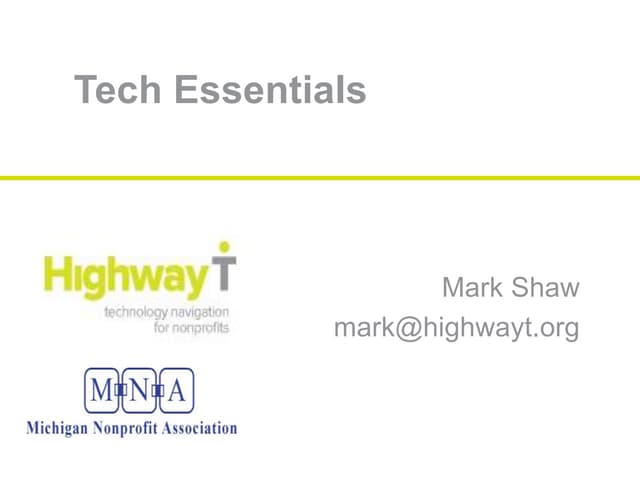 April 2011 tech-essentials_webinar