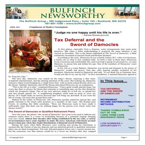 April 2012 newsletter