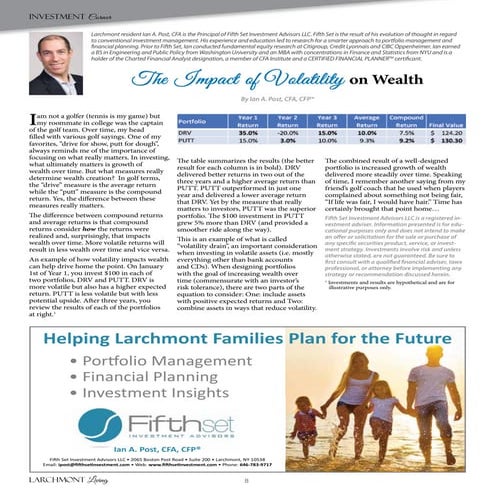 The Impact of Volatility on Wealth