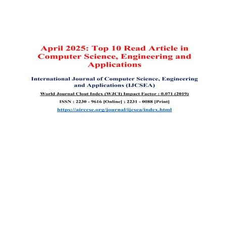 April 2025: Top 10 Read Article in Computer Science, Engineering and ...
