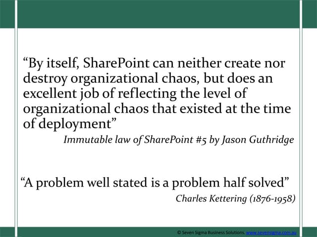 Wicked Problems and SharePoint - Rethinking the Approach