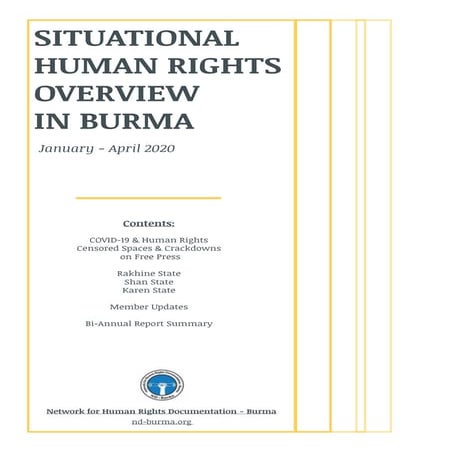 SITUATIONAL HUMAN RIGHTS OVERVIEW IN BURMA (JANUARY – APRIL 2020)