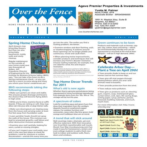 April 2011 Newsletter