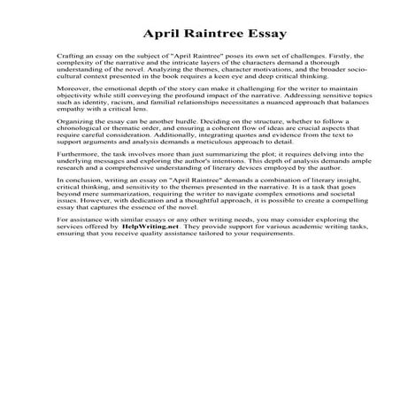 April Raintree Essay. University of Valley Forge