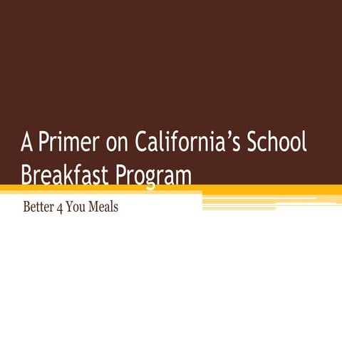 A Primer on California’s School Breakfast Program