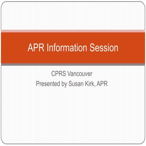 CPRS Vancouver APR Information Webinar