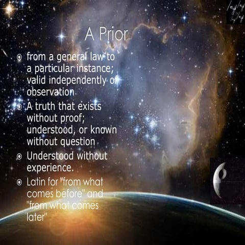 A Priori   Classical Formalism