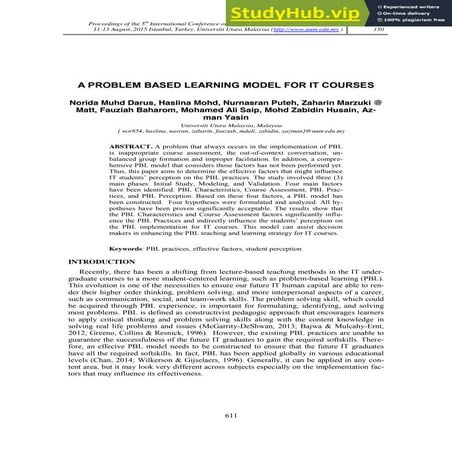 Problem Based Learning In Comparison To Traditional Teaching As ...