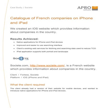 Apro case study societe i phone ipad