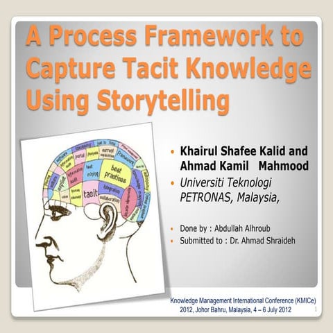 A process framework to  capture tacit knowledge using storytelling