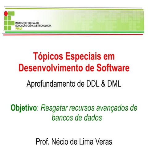 Aprofundamento de DDL e DML