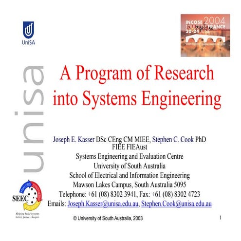 A program of research into systems engineering