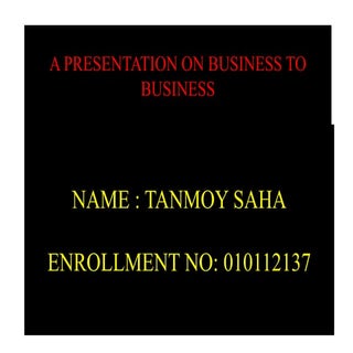 A presentation  on b2b marketing