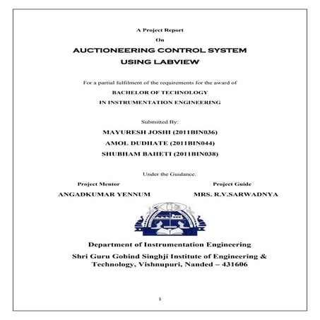 Report of Auctioneering Control For Temperature Using LabVIEW.