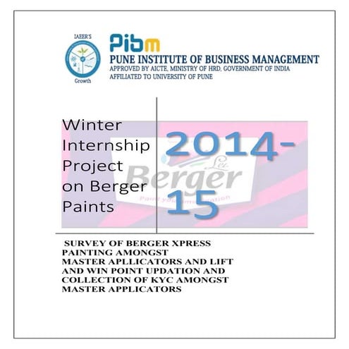 Project Report on berger paints