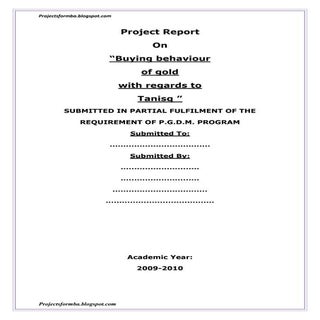 A project report on buying behaviou...