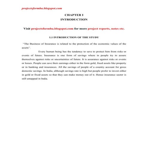 A project report on customer perception towards insurance