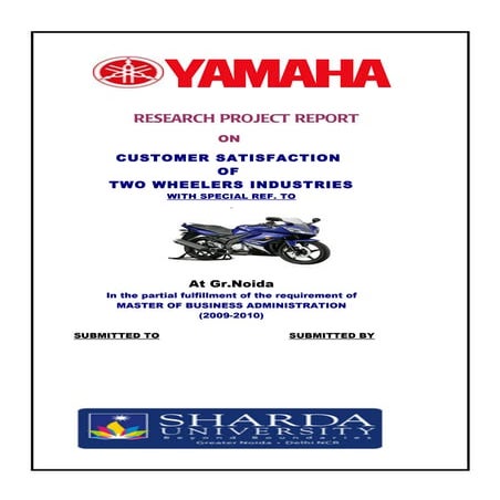 A project report on customer satisfaction of two wheelers industries with spe...