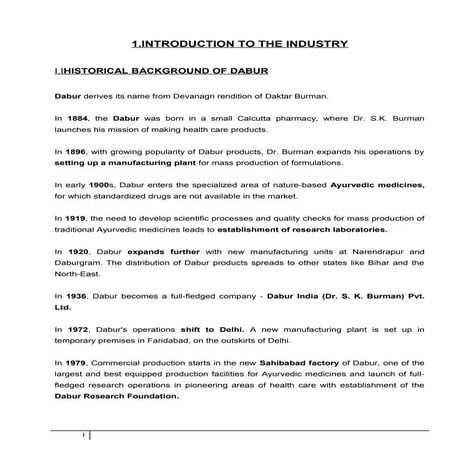 A project report on dabur