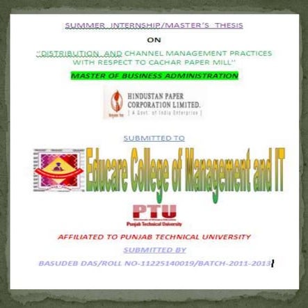 A project report_on_distribution_and_channel_management_in_cachar_paper ...
