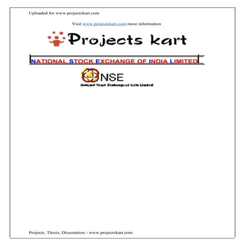 A Project Report on National Stock Exchange (NSE)