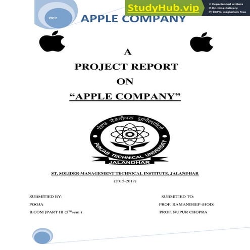 A PROJECT REPORT ON  quot APPLE COMPANY quot.pdf