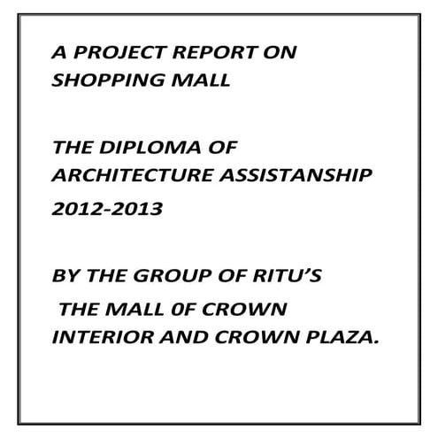 A project report on shopping mall