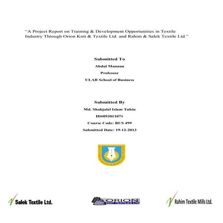 A project report on training & development.