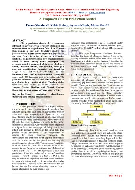 A Proposed Churn Prediction Model