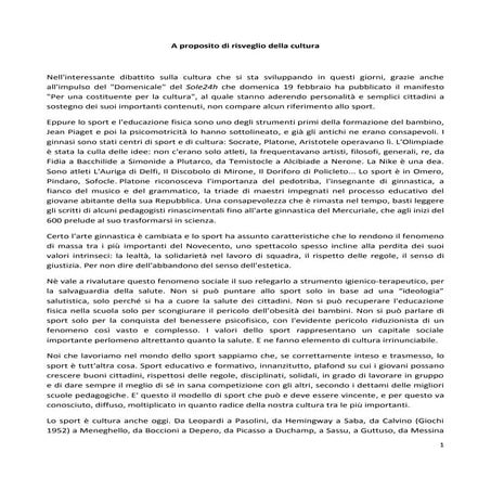 A proposito di risveglio della cultura