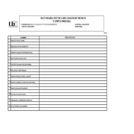 Aprovechamiento parcial 2º