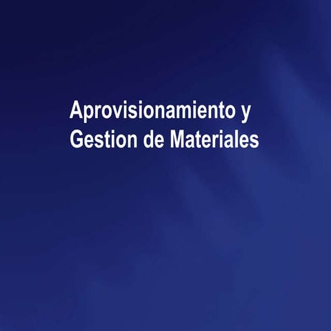 Aprovis gestionmateriales introduccion