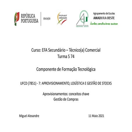 Aprovisionamentos   conceitos chave