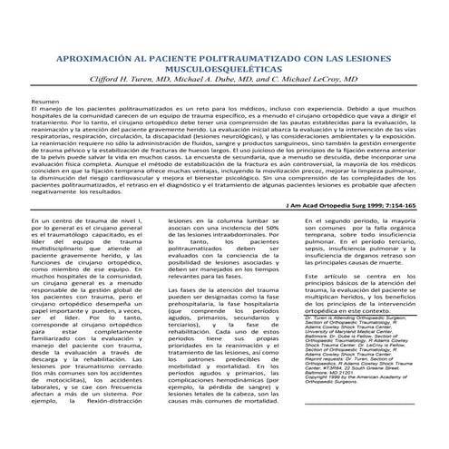 paciente politraumatizado con las lesiones musculoesqueléticas