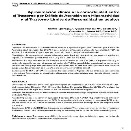 Aproximacion clínica a la comorbilidad entre el trastorno por déficit de aten...