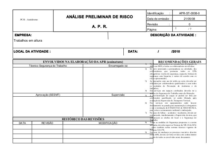 trabalho analise de riscos de templates de uma franquia apr trabalho em altura trabalho analise de riscos de templates de uma franquia apr trabalho em altura