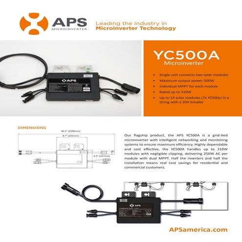APS YC500 Micro Inverter Datasheet 