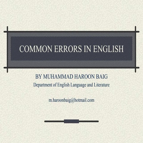 Common   errors   in English by haroon 