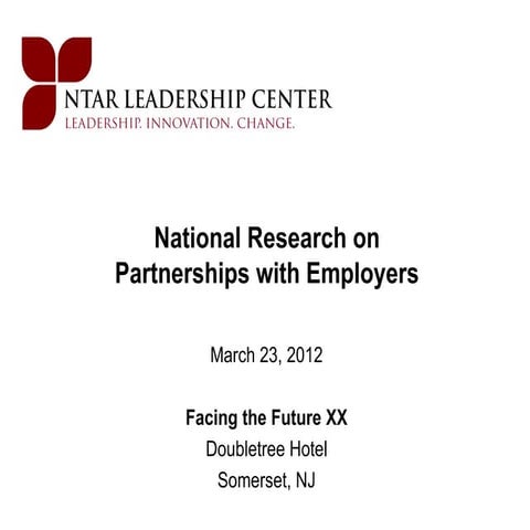 National Research on Partnerships with Employers
