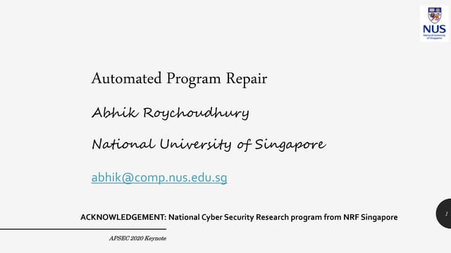 APSEC2020 Keynote