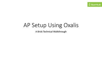 AP Setup Using Oxalis