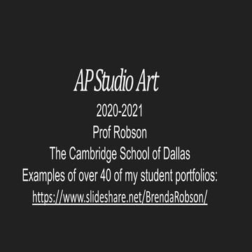 Ap studio art 2021-2022 introduction